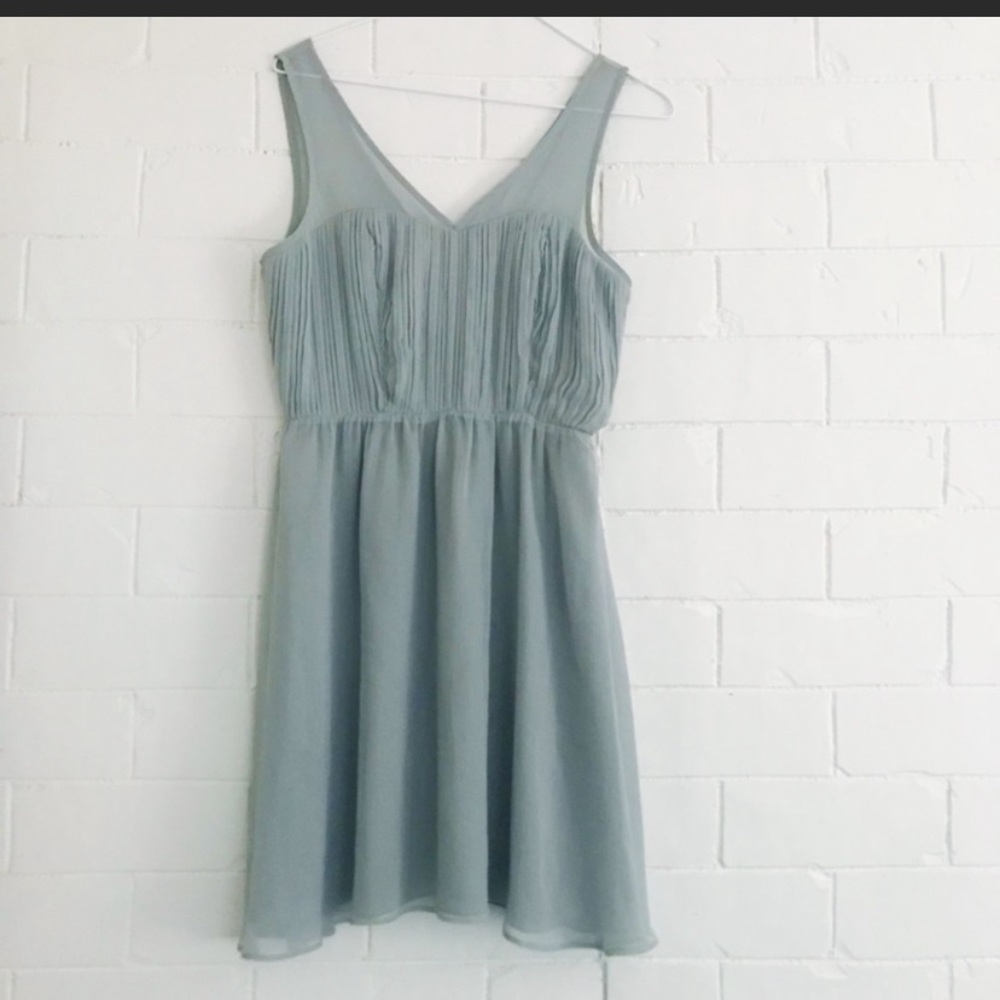 LAUREN CONRAD Sage Cocktail Bridesmaid Dress Sz 4